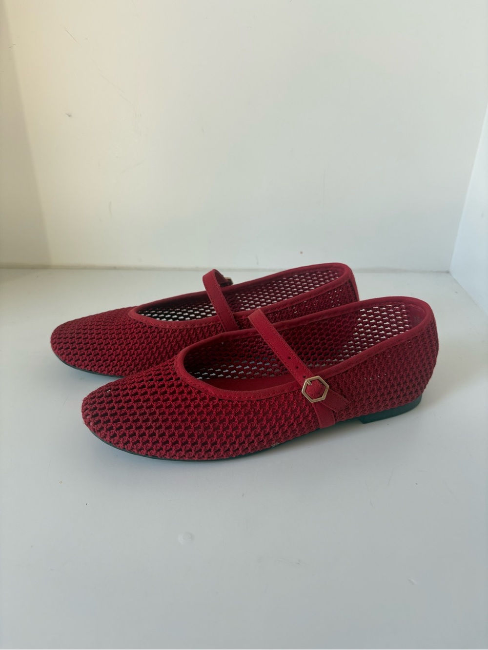 Red Mary Jane Knit Flats - Vivaia - Picture 2 of 4